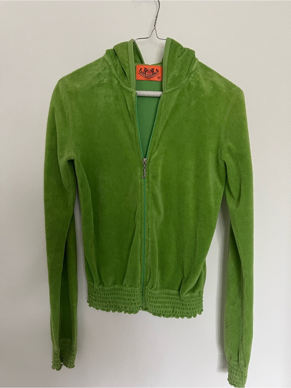 Juicy Couture Lime Green Velour Zip Hoodie